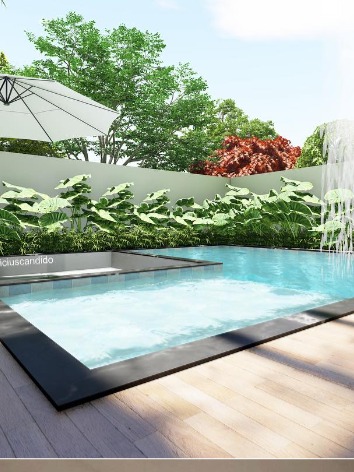 Área de Lazer e Piscina com Deck